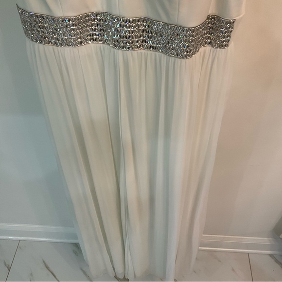 R&M RICHARDS RHINESTONE WAIST,KEYHOLE CUTOUT NECK,MAXI DRESS - Picture 6 of 6